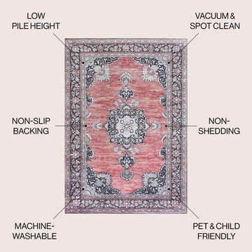Bausch Bohemian Distressed Chenille Machine-washable Area Rug